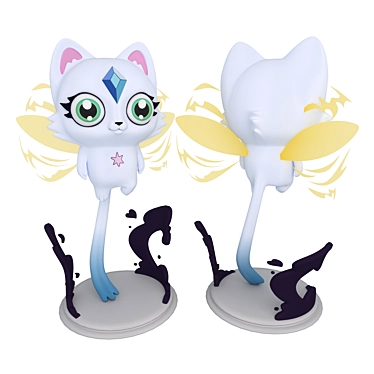 Fairy Cat Figurine - Magical 3D Statue - 52K Polys! 3D model image 1 