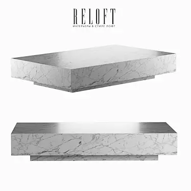 Marble Plinth Coffee Table - Elegant and Versatile 3D model image 1 