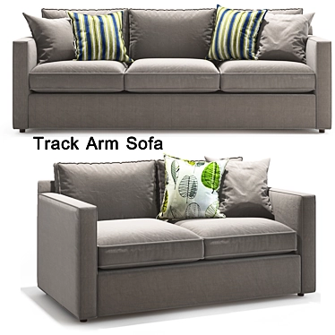 Modern Track Arm Sofa Set 3D model image 1 