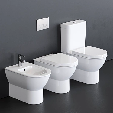  Darling New Close Coupled Toilet 3D model image 1 