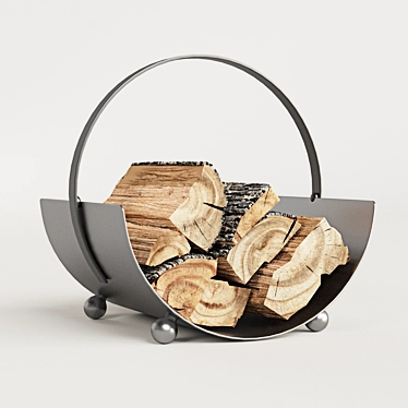 Burnished Steel Log Rack 3D model image 1 