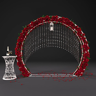 Elegant Floral Wedding Arch 3D model image 1 