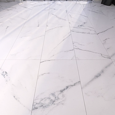 Luxury White Marble Floor Tiles 3D model image 1 