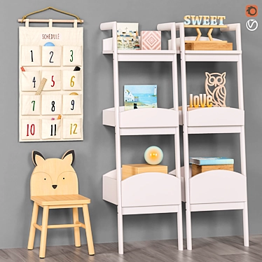 Kids Furniture and Toy Set 3D model image 1 