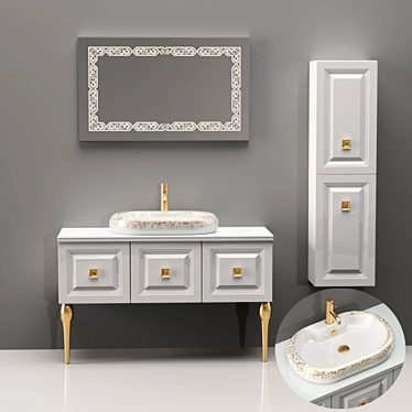 Compact Bathroom Storage Solution 3D model image 1 