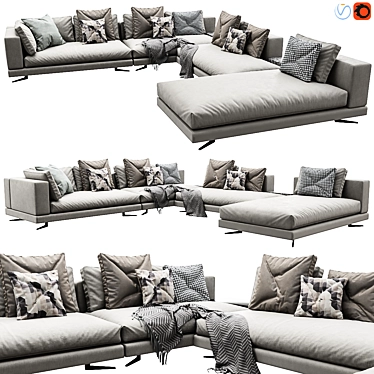 Modern Minotti White Sofa Set 3D model image 1 