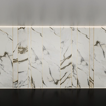 Luxury Marble Walls with Golden Accents 3D model image 1 