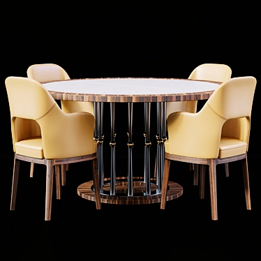 Elegant Ale Table-Judit Armchairs 3D model image 1 