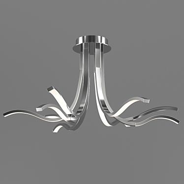 Corinto Chandelier: Om Mantra, Dimmable LED Lights, Warm White, Silver/Chrome 3D model image 1 