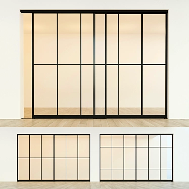 Versatile Sliding Partition Door 3D model image 1 