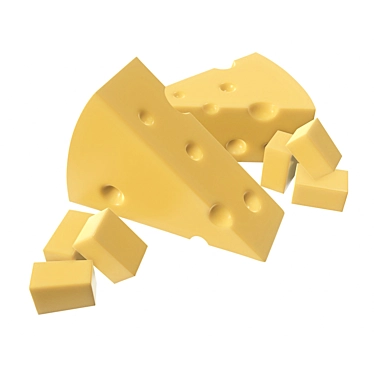 Cheese Tri-Slice: Cheddar Delight 3D model image 1 