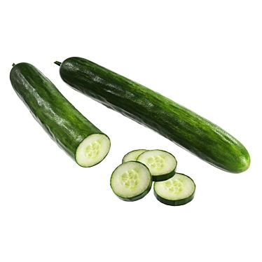 Crisp Green Cucumber Renders 3D model image 1 