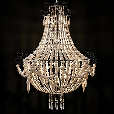 Rustic Mud Beaded Chandelier 3D model image 1 