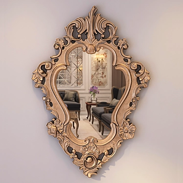 Elegant Vintage Wall Mirror 3D model image 1 