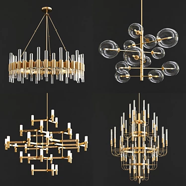 Elegant Chandelier Collection: Arteriors, Eichholtz, Nemo & Luxxu 3D model image 1 