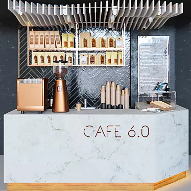 Modern Cafe Furniture Set 3D model image 1 