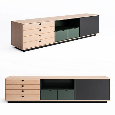 Modern TV Stand with Storage 3D model image 1 