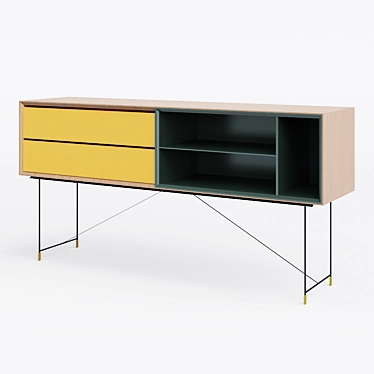 Modern White Sideboard: Sleek and Functional 3D model image 1 