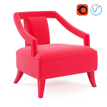 Elegant Munna Corset Armchair: Luxurious Comfort for Your Home 3D model image 1 