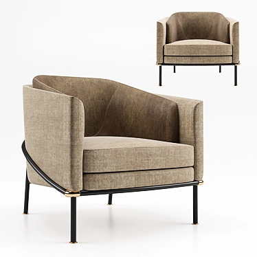 Elegant Threaded Fil Noir Chair 3D model image 1 