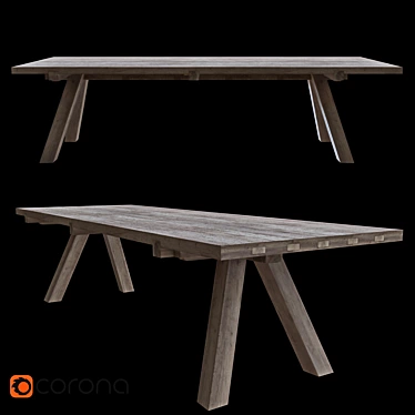 Van Rossum Lens Table | Stylish 280x100cm Corner Table 3D model image 1 