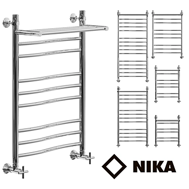 Nick LV Heated Towel Rail - Stylish & Versatile 3D model image 1 