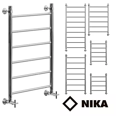 Nika LP Heated Towel Rail: Stylish, Versatile, Customizable 3D model image 1 