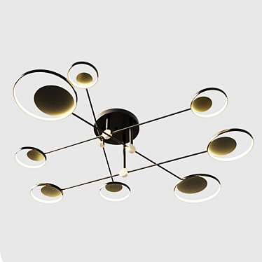 Risor Metal Pendant Light with 8 Shades 3D model image 1 