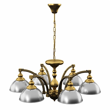 Elegant 6-Light Shaded Chandelier 3D model image 1 