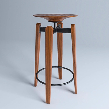 Elegant Swivel Stool by B&T 3D model image 1 