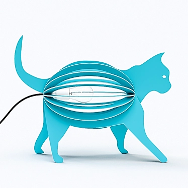 Whiskers Illuminating Feline Lamp 3D model image 1 