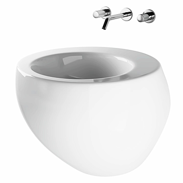 Laufen Porcelain Sink with SSS 3D model image 1 