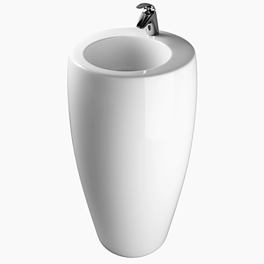 Sleek Porcelain Basin with SSS 3D model image 1 