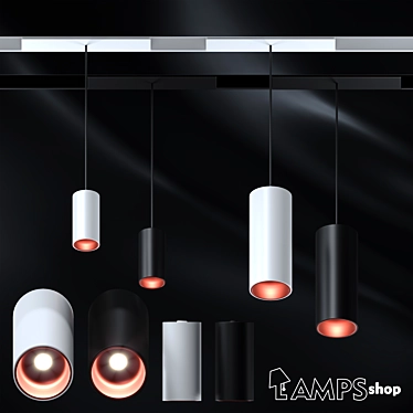 Sleek Magnetic Cylinder Pendant 3D model image 1 