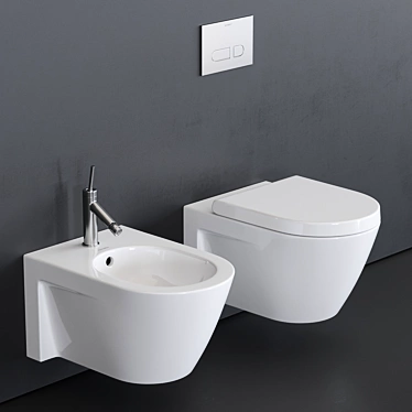 Sleek Starck 2 Wall-hung WC/Bidet 3D model image 1 