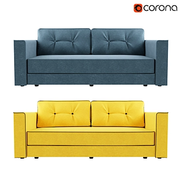 Menli Velvet Yellow Sofa 3D model image 1 