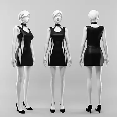 Marvelous Female Mannequin: Retopologized Clothes 3D model image 1 