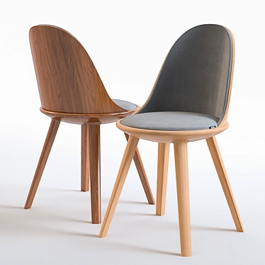 Elegant Oval Chair - Minimalist Design 3D model image 1 