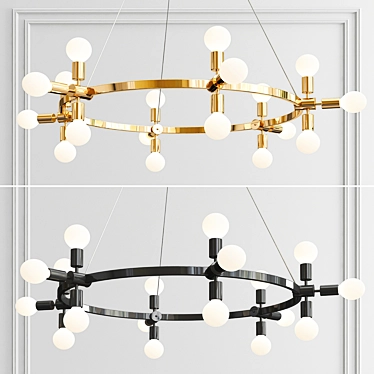 Radcliffe Round Chandelier: Modern Elegance Illuminated 3D model image 1 