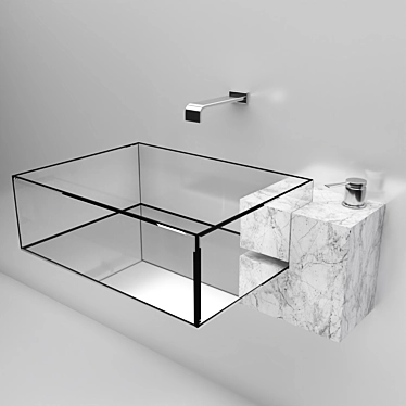Sleek KUB Sink by Vasilev 3D model image 1 