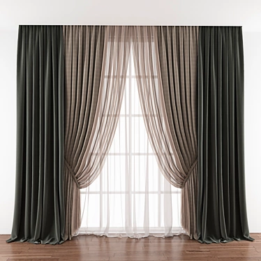 Elegant 415 Curtain: Flawless Design 3D model image 1 