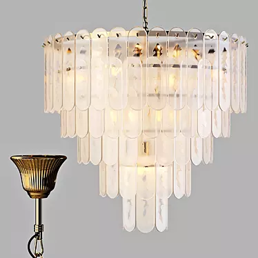 Eichholtz Riviera Chandelier: Elegant Gold Finish 3D model image 1 