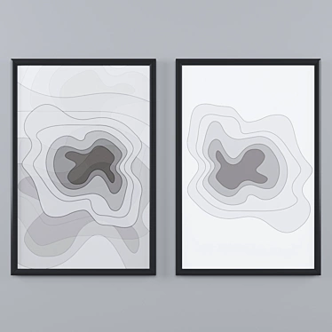 10 Geometric Abstract Paintings 3D model image 1 