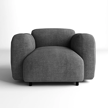 Sleek Swell Armchair by Normann 3D model image 1 