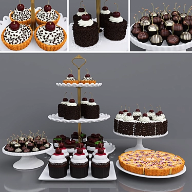 Delicious Cherry Dessert 3D model image 1 