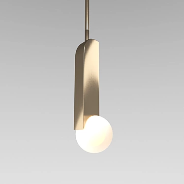 Modern Brass Pendant Light 3D model image 1 