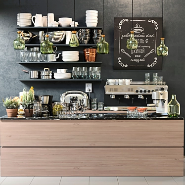 Modern Coffee Point: Cafe, Restaurant, Coffee Maker, Grinder 3D model image 1 