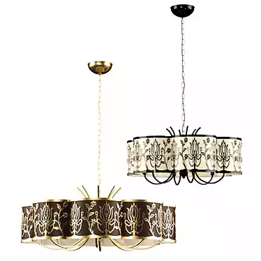 Elegant Margot Gold Metal Chandelier 3D model image 1 