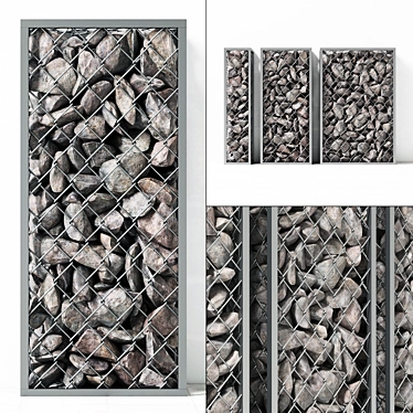 Small Gabion Stone Rock Set 3D model image 1 