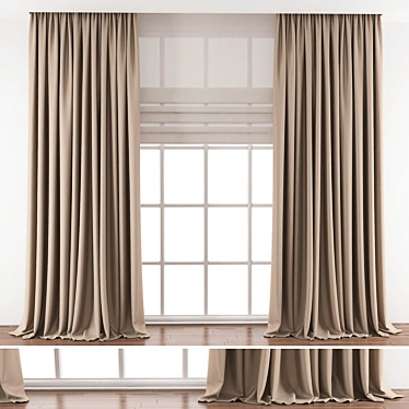 Revamp Your Curtain with Curtain 410 3D model image 1 